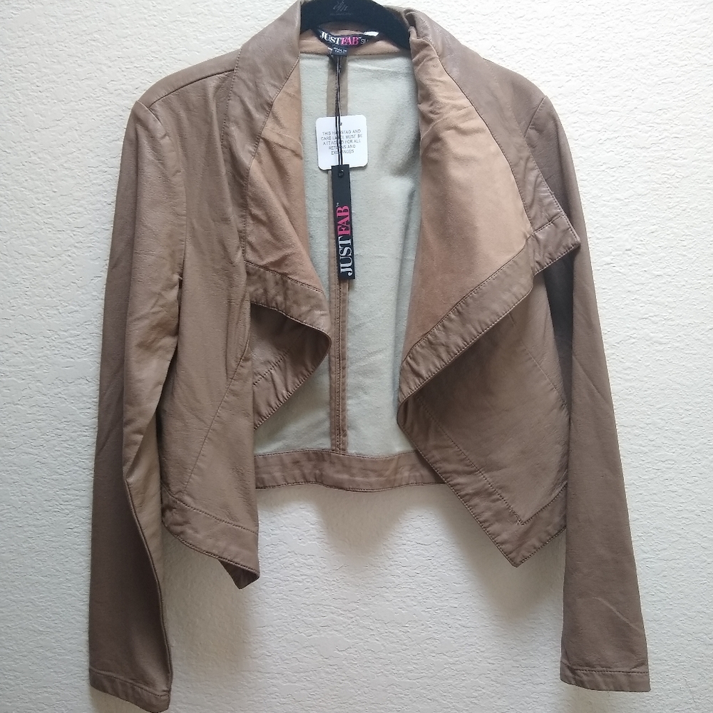 Just Fab Waterfall Faux Leather Jacket
